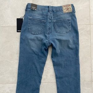 True Religion Capri Blue Jeans, mid rise capri W29.